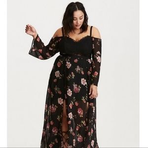 Torrid black Floral dress size 14